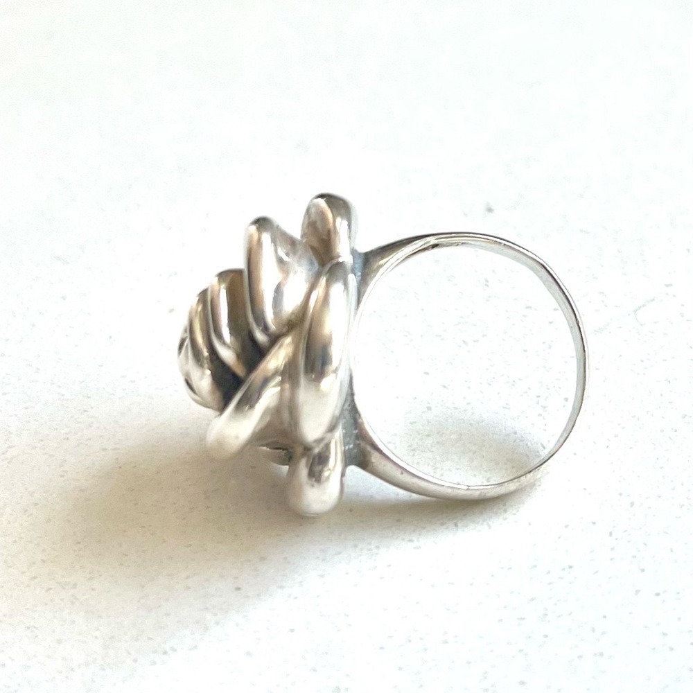 925 Sterling Silver Rosette Statement Ring. Size 7 - image 2